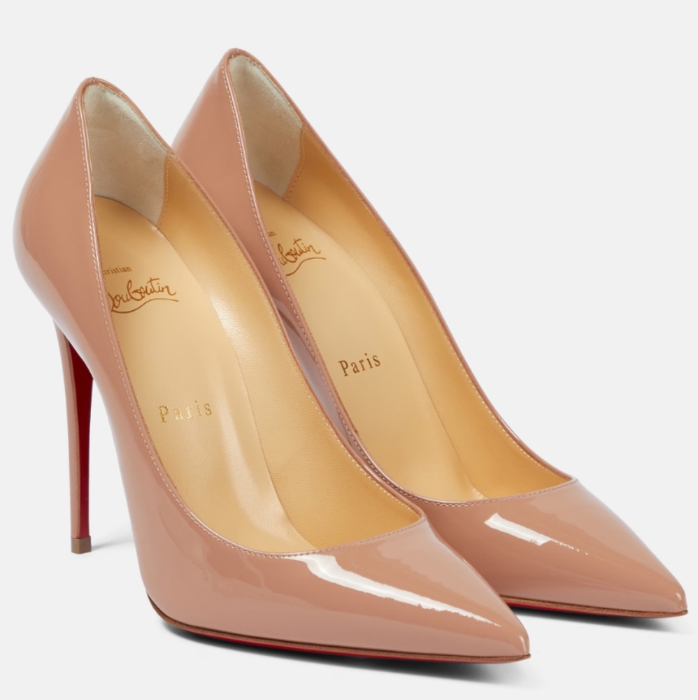 Christian Louboutin Kate 100 Nude Patent Pump